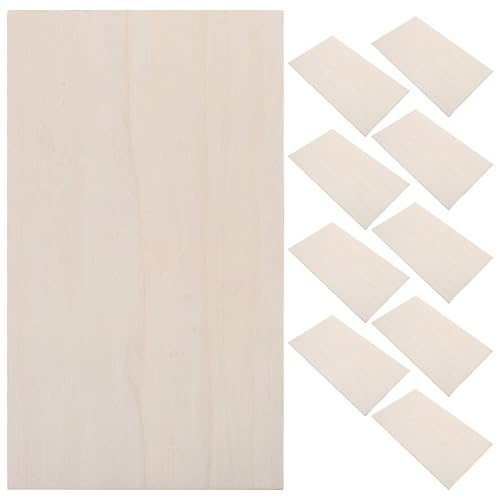 ULDIGI 10 Pezzi 10 Fogli Compensato di Pioppo 170x300x3 Mm per Lavori Artigianali, Pannelli di Legno Grezzo Resistenti alla Flessione, Tavole per Pittura e Progetti Fai da Te Creative
