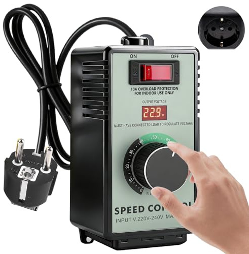 Aicharynic Drehzahlregler 230V, Spannungsregler AC 230V 10A, Drehzahlregler Motor, Frequenzumrichter mit Überlastschutz für Winkelschleifer Bläser Handbohrer, Spitzenleistung 4000W