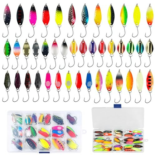 Mixyvic 43 Stück Forellenköder, Spoons Forelle Blinker Angeln Set