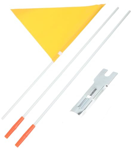 HOOTNEE Bandera de Bicicleta de Seguridad, Mástil de Fibra de Vidrio Sólido, Color Amarillo, Portátil y Resistente al Desgaste, Accesorio para Triciclo y Patinete al Aire Libre, 1