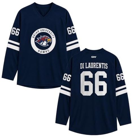 Campus Briar U Hockey Jersey Graham 44 & Logan 22 & Tucker 46 & di Laurentis 66 Jersey Maglia Vneck Maglietta Sportivo Streetwear Unisex Manica Lunga Camicie di Ispirazione Sportiva for Fans