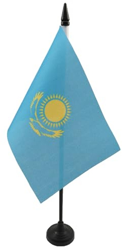 AZ FLAG Kazakstan bordsflagga 15 x 10 cm - liten kazakisk kontorsflagga 10 x 15 cm