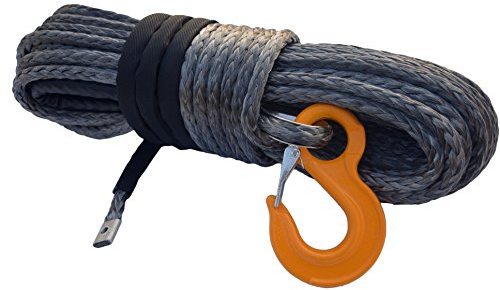 12mm* 30m sintético cabrestante,Synthetic Winch Rope for ATV UT,Offroad Replacement Winch Cable (gris)