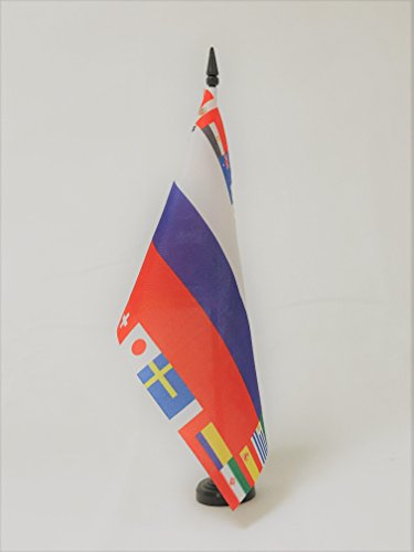 AZ FLAG Drapeau de Table Russie Coupe du Monde de Football 2018 32 Équipes, 21cm x 15cm