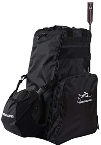 Sport Tent-wasserdichte Reitstiefeltasche Stiefeltasche mit Reithelmfach Reitsportausrüstung Tragetasche (Schwarz)