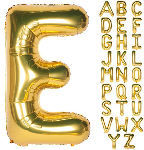 CHANGZHONG Palloncini in mylar con elio da 40 pollici dorati, lettere dell'alfabeto per compleanno, festa della sposa, decorazioni per anniversario (lettere)
