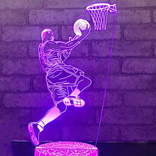 Jinson well 3D Basketball Lampe nacht licht led Illusion Nachtlicht 7 Farbwechsel Touch Switch Tisch Schreibtisch Dekoration Lampen mit Acryl Base USB Kabel Spielzeug