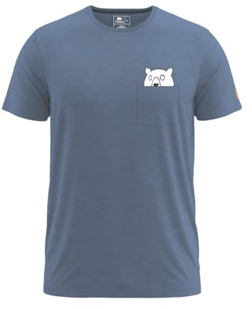 FORSBERG Ölbrorson T-Shirt Brusttasche mit prostendem Bier Bär Funshirt Rundhals bequem robust