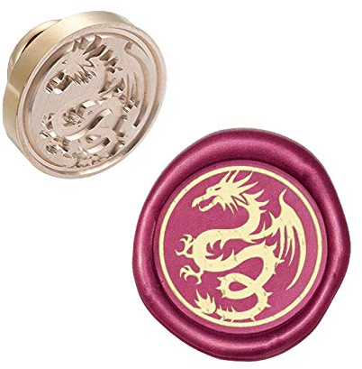 CRASPIRE Tête de Timbre de Sceau de Cire Dragon Amovible Cachetage en Laiton Tête de Timbre pour Enveloppes Cadeaux Créatives Invitations Cartes Décoration