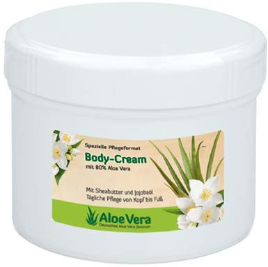Aloe Vera Body-Cream mit Sheabutter, Jojobaöl und 80% Aloe Vera im Tiegel (1 x 250 ml)