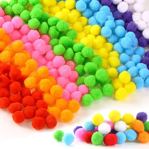 300 Stück Pompons, Pompons, Freizeit, Kreativ, mehrfarbig, rund, Chenillefäden, Kinder, Handwerk, Herstellung, Freizeit, Zubehör, DIY, kreative Dekoration, verschiedene Farben (25 mm)