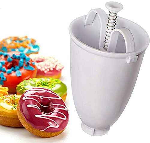 FJUNQ Donut Maker Dispenser,Donut Mould Easy and Fast to Make,Portable Manual Donut Machine Tool for Waffle Maker Donut Maker Plastic DIY Dessert Artifact Baking Mold Home Kitchen Bakery Supplies