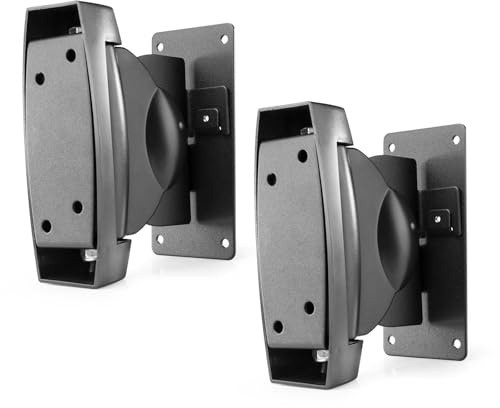 Audizio HTS30 Supports Muraux pour Enceinte Universelle et Réglable Lot de 2 - Noir, Enceinte Universelle, Rotation, Inclinaison, Idéale pour Profiter d'un Son de Qualité chez Vous ou au Travail