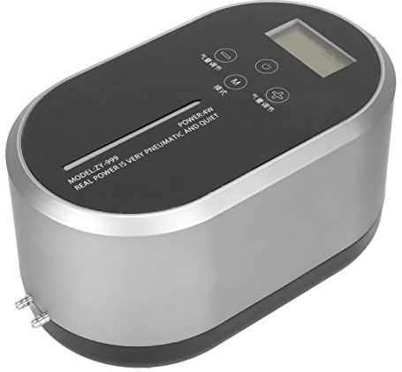 Aquarium-Luftpumpe, einstellbare, leistungsstarke Aquarium-Luftpumpe mit zwei Ausgängen, wiederaufladbare, batteriebetriebene, ultraleise Sauerstoffpumpe mit Zubehör-Kit und Touch-Steuerung(Silber)