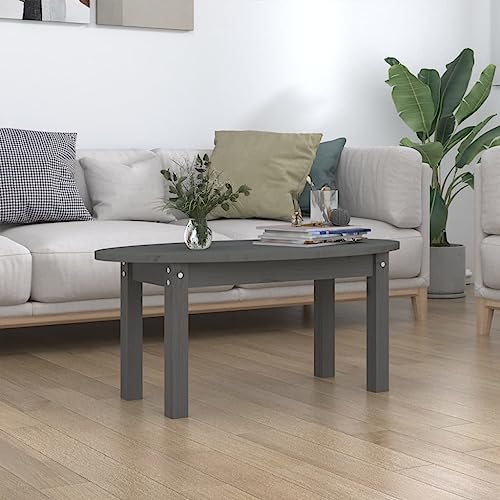 BUKSCYJS Sofa Tische Wohnzimmer,Moderne Couchtischecouchtisch Grau 80x40x35 cm Massivholz Kiefergeeignet FüR Wohnzimmer, Neben Dem Sofa, Arbeitszimmer, Konferenzraum