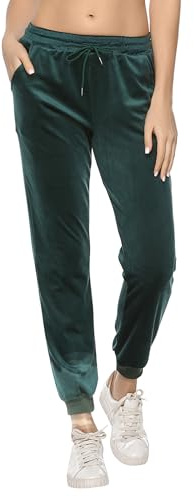 Aottori Women Velour Joggers Sweatpants Winter Warm Jogging Pants Ladies Velvet Trousers Drawstring Tracksuit Bottoms with Pockets