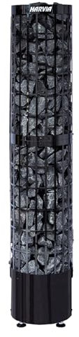 Harvia Cilindro PC66E Black - Estufa de sauna finlandesa (acero, 6,6 kW), color negro
