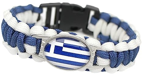 GONMFKM Pulsera De La Bandera De Grecia De Moda: Trenza Hecha A Mano Pulsera Patriota Tejida De Grecia Puerto Rico, Pulsera Colorida De La Bandera Nacional De Moda Para Mujeres, Hombres, Pareja, Reg