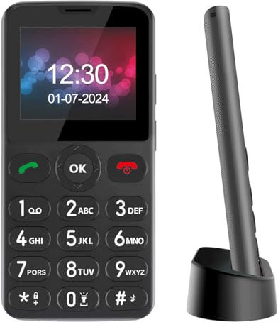 Melefon Seniorenhandy mit großen Tasten,2.2 Zoll Farbdisplay,einfach zu bedienen,Ohne Vertrag Handy für Senioren | SOS-Taste | FM Radio | Torch |1000mAh Batterie mit Ladestation (Schwarz)