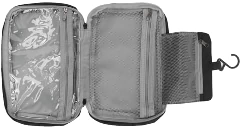 Borsa da Toilette da Viaggio Sospesa, Borsa da Toilette da Viaggio con Gancio Pieghevole per Esterni per Donne per Hotel (BLACK)