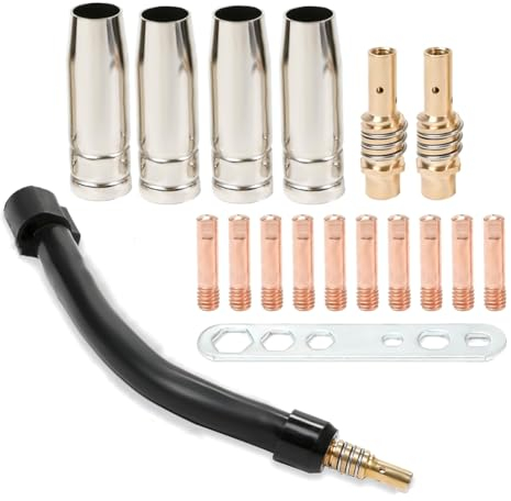 Bdukbduk Flexibler MIG-Schweißhals, Flexible MIG-Verlängerung, 0,35 M6 Düsenhalter, Diffusor und Schutz und Brennerhals für MB15