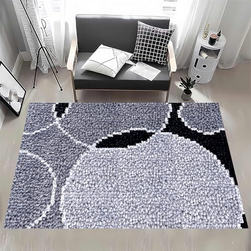 MXOUAJ Kit de Tapis Point Noué 38 x 52 cm, Crochet à Loquet Bricolage, pour Décoration d'Intérieur, Fabrication de Coussin, Kit à la Main