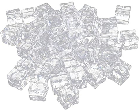 Cabilock 50pcs Acrylic Fake Ice Cubes Reusable Artificial Ice Cubes for Photography Props Vase Filler