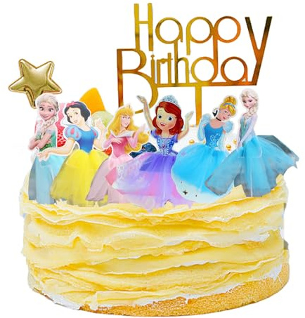6Pcs Princess Cake Topper, Cake Cupcake Decorations Bakeware Baking Tools