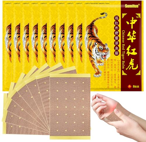 Schmerzlinderung Patch, 10 Pack/80 Stück Chinesische Ferninfrarot Pflaster, Schmerzlinderung Pflaster für Knie, Muskelkater, Rückenschmerzen, Gelenkschmerzen, 100% BPA-frei, atmungsaktive Hautpflege