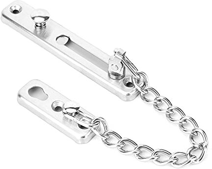 Door Latch, Chain Locks for Inside Door Chain Door Guard Door Chain Lock Stainless Steel Chain Lock Security Chain Lock for Front Door for Home Hotel (Wire Drawing)