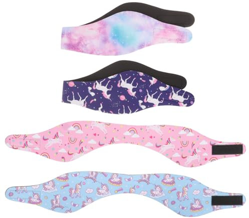 BESPORTBLE 4pcs Swimming Headband Adjustable Ear Protection for Swimmers Bathing Headband Shower Ear Covers for Water Protection