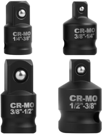 Annlpoy 4pcs Set di Adattatori Adattatore per Bussola,convertitore per chiavi a cricchetto,per Automobili e Riparazioni (Nero)