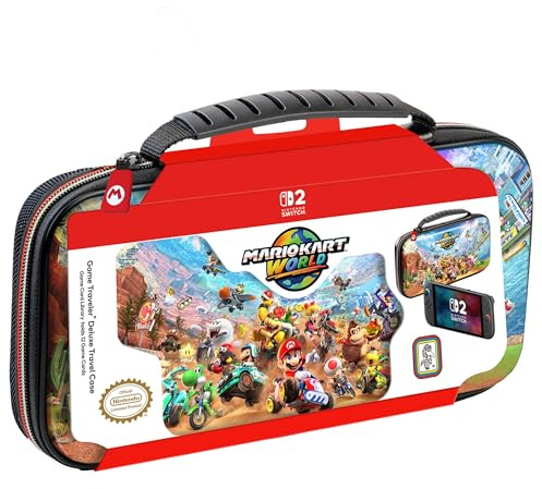 Game Traveler RDS - Licensed Nintendo Switch 2, Nintendo Switch OLED & Nintendo Switch Systems Mario Kart Deluxe Travel Case – Holds System, Card Cases, & Game Cards