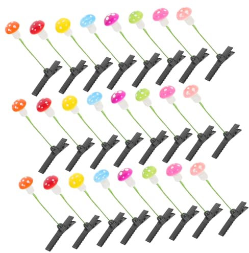Didiseaon Lot De 30 Pinces à Cheveux De Champignon Mini Multicolores Pour Filles Accessoires Amusants Fête Et École
