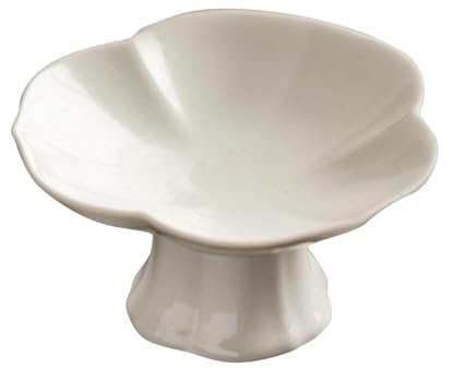 SiaBiced Keramikschale mit Fuß für Desserts Und Früchte, Beige