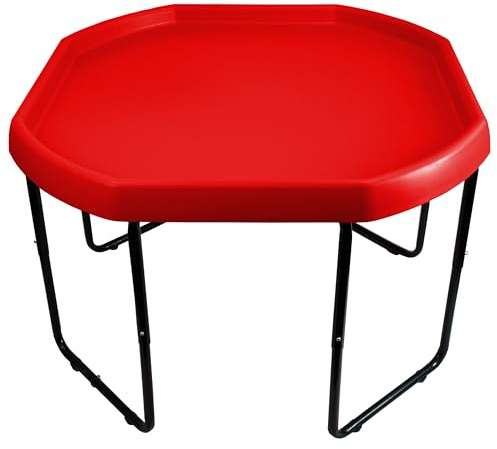 Large Red 100cm Plastic Activity, Sand & Water Mixing Play Tray with Stand Adjustable to 3 Heights.