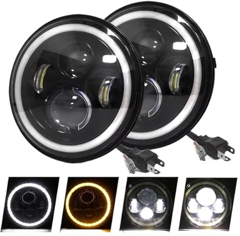 Fari Anteriori Per Land Per Rover 90 110 Per Defender 90 1995 1997 2 Pezzi 7 faro Universale 7 Pollici Led Auto Moto Faro DRL H4 Faro Faro Proiettore(100601001-2 Piece)