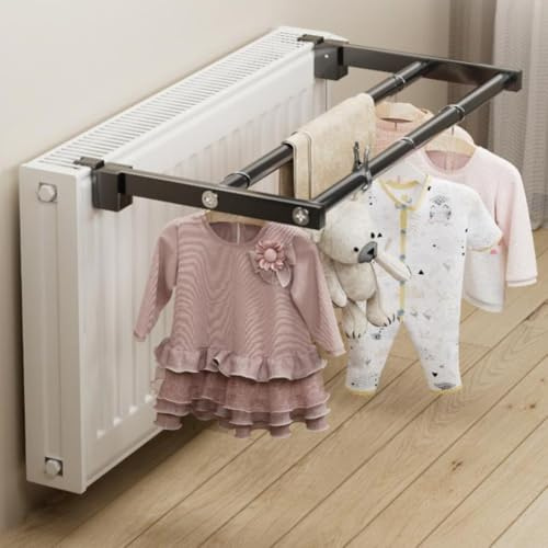 Perchero para radiador, de acero inoxidable, retráctil,tendedero sobre radiador,toallero de secado rápido que ahorra espacio para sala de estar,Colgadores para Secar Calcetines Ropa Zapatos(40cm-70cm)