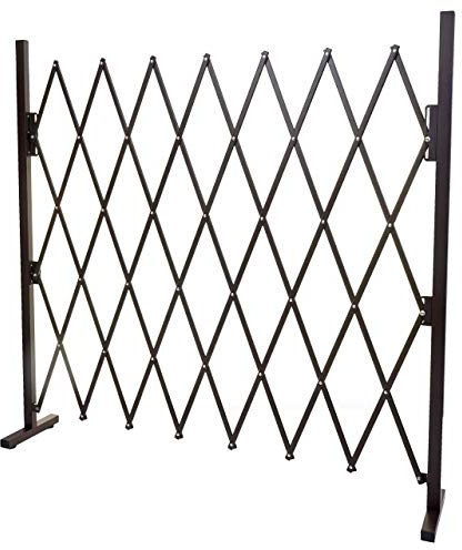 PROREGAL Absperrgitter, HxBxT 153x200x31 cm, Alu Braun, Scherengitter Rankhilfe Tierschutzgitter ausziehbar