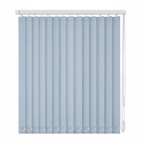 Lamellenvorhang Vertikaljalousie Nach Maß, Verdunkelungsjalousie, Durchscheinend Flächenvorhang, Komplettset Verdunkelungsjalousie, Sonnenschutz Blendschutz, für Zuhause Büro(W60x110cm)