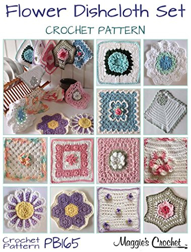 Crochet Pattern Flower Dishcloth Set PB165