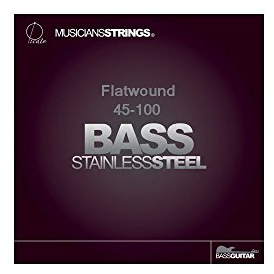 96658s 4-Saiten von Picato Edelstahl Flach Wound 45–100 Bass Gitarre Saiten, kurze Mensur von 4 Stück