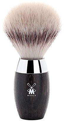 MÜHLE Kosmo Rasierpinsel - Rasurpinsel aus Silvertip Fibre - edler Mooreiche-Griff - Metallakzenten - Handarbeit - vegan