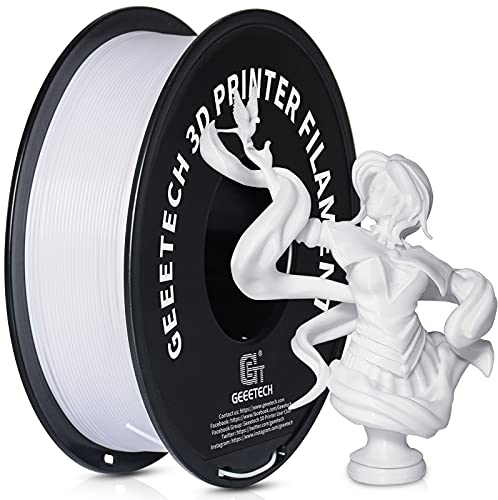 Geeetech Upgrade PLA Filament 1,75 mm, 3D Drucker PLA Filament,1-kg-Spule, Weiß