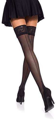 20 Denier Hold Ups strumpor med ryggsöm av Romartex, 6 färger, storlekar S-XL