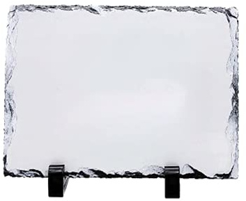 MR.R Sublimation Blank Rectangular Rock Slate Photo Plaque Picture Frame 15 x 20 cm, Customized Photo Frame Novelty for Wedding,Birthday,Baby Birth,5.9x7.88 inch