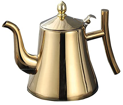 Cafetière Italienne,Acier Inoxydable Cafetière à Piston,Cafetière French Press,Expresso Et Bouilloire (Golden)