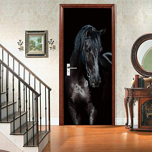 Türaufkleber Türtapete Nachttier Pferd Selbstklebend Türposter Wandbilder Tür Poster 88x200cm