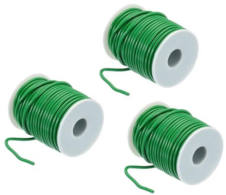 PATIKIL 65ft/20M 3.5mm Soft Twist Ties, 3 Pack Garden Plant Ties Reusable for Gardening Climbing Vines Office Home Cable Organizing, Green