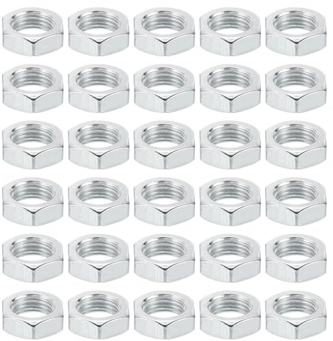 PATIKIL M10x1.0 Stahl Sechskantmuttern 60 Pack Metrische Gewinde Verzinkt Beschläge Muttern Schraube Bolzen Befestigungsteile für Lampen Maschinen Reparatur 5mm Höhe